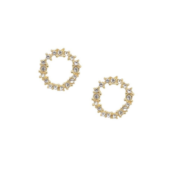White Leaf Crystal Circle - Gold