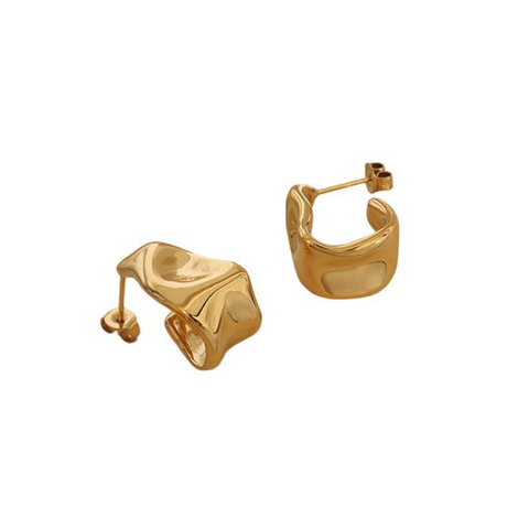 Consortium - Molten Curve Earrings - Gold