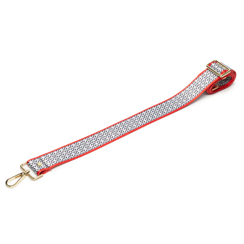 Crossbody Bag  Strap - Black Motif - Black/White/Red