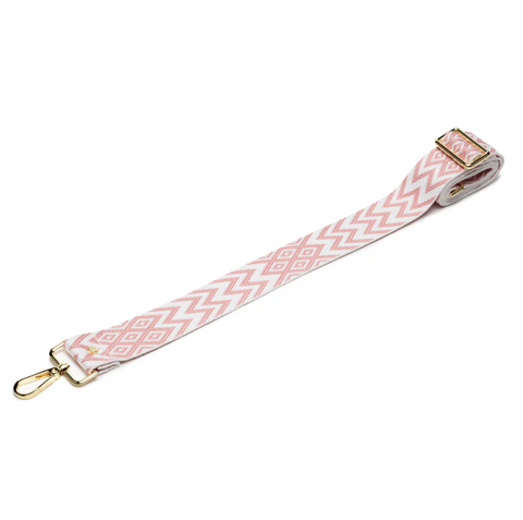 Crossbody Bag Strap - Pink Diamond & Chevron