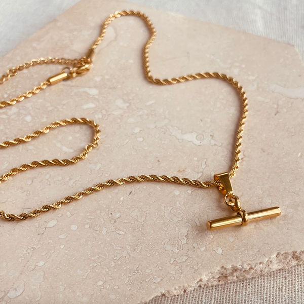 Little Necklace Everyday Rope Necklace With Bar Pendant