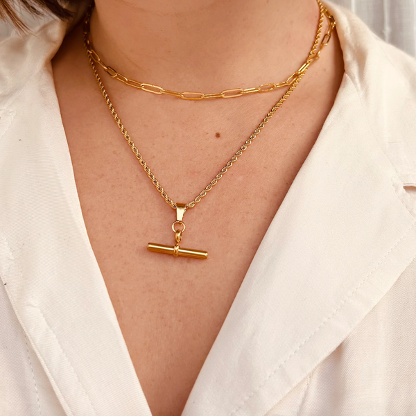 Little Necklace Everyday Rope Necklace With Bar Pendant