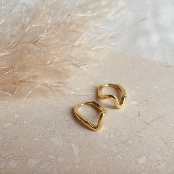 Little Nell Gold Abstract Wave Hoops