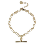 Big Metal London Octavia T Bar Chain Bracelet - Gold