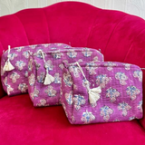 Quilted Wash Bag - Purple
