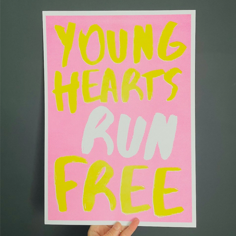 A3 Risograph Young Heart Framed Print
