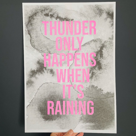A3 Risograph Thunder Frame Print