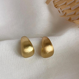 Last True Angel Brushed Curve Earrings in Gold
