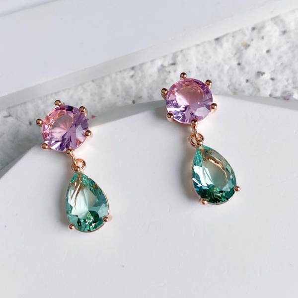 Last True Angel Circle & Teardrop Earrings