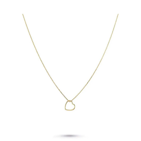 One & Eight Gold Open Heart Necklace