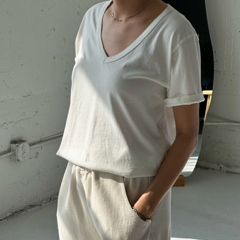 Le Bon Shoppe Organic Cotton La Vie Tee - Vintage White