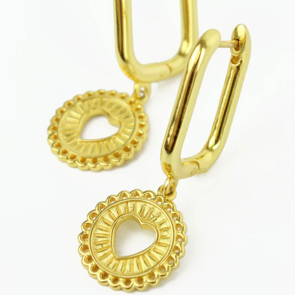 My Doris Heart Cut Out Earrings