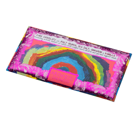 Arthouse Unlimited Magical Mysteries, Dark Chocolate with Malt Crunch, Sea Salt, Cinnamon and Vanilla