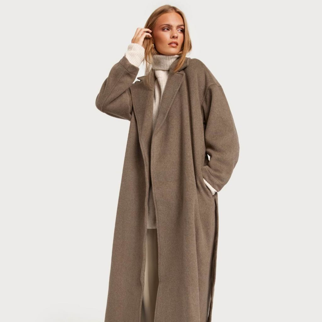 Object Clara Oversized Wool Coat Fossil Melange The Consortium Winchester and Romsey Hampshire