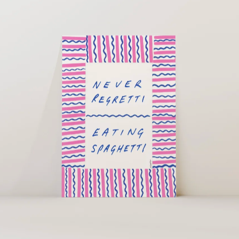 Never Regretti Eating Spaghetti Framed Print