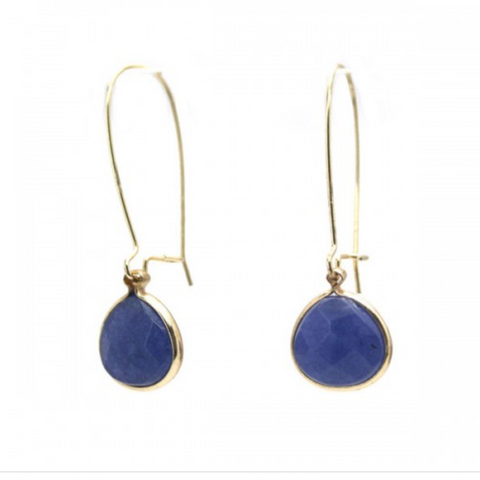 Isles & Stars Stone Tear Drop Earrings - Silver/Sodalite
