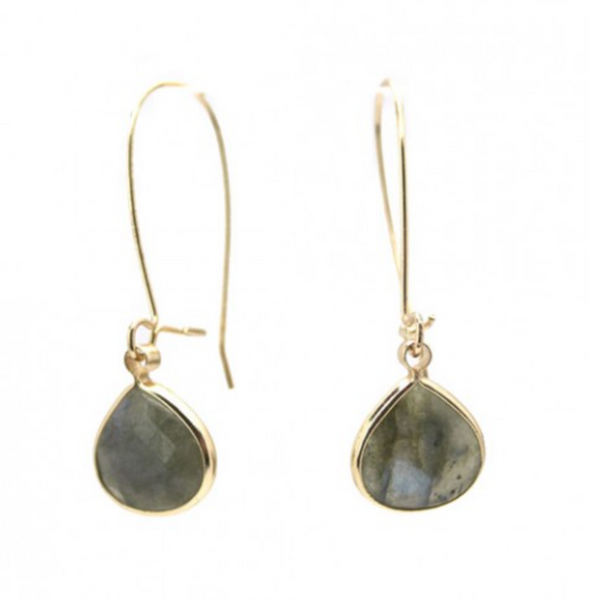 Isles & Stars Stone Tear Drop Earrings - Gold/Labradorite