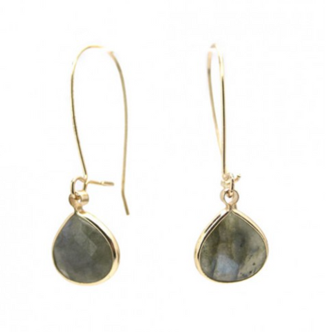 Isles & Stars Stone Tear Drop Earrings - Gold/Labradorite