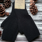 Jess & Lou Plain Knit Fingerless Gloves - Black