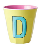 Melamine Two Tone Alphabet Cups - A to Z