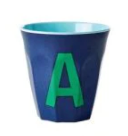 Melamine Two Tone Alphabet Cups - A to Z