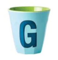 Melamine Two Tone Alphabet Cups - A to Z