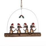 Festive Sausage Dogs Hanging Decoration