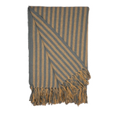 Au Maison Cotton Throw - Yellow & Mint Stripe