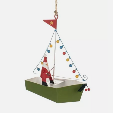 Shoeless Joe Light Up Boat Santa