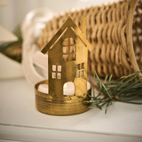 Gloria Tealight Holder House - Brass