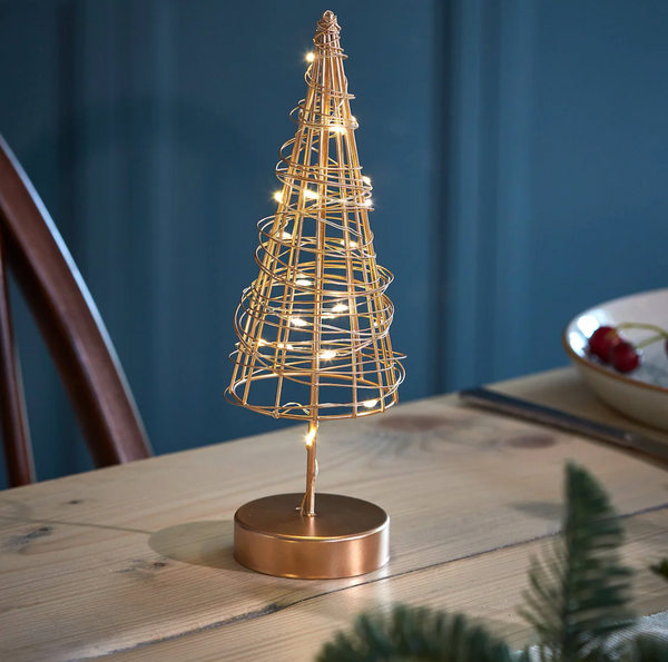 Wire Tabletop Christmas Tree - Gold