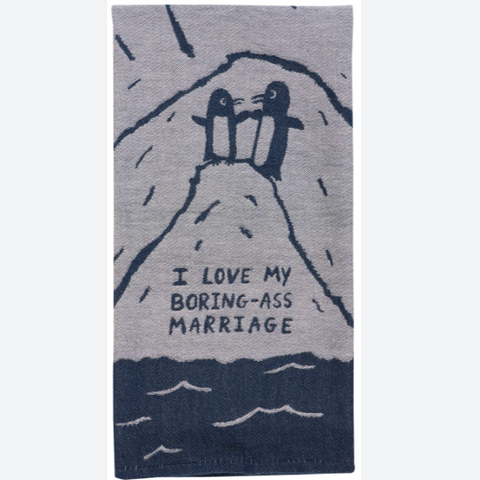 Blue Q 'Boring Ass Marriage' Tea Towel