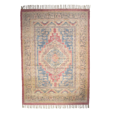 Pink Rose Cotton Chenille Rug 120cm x 180cm