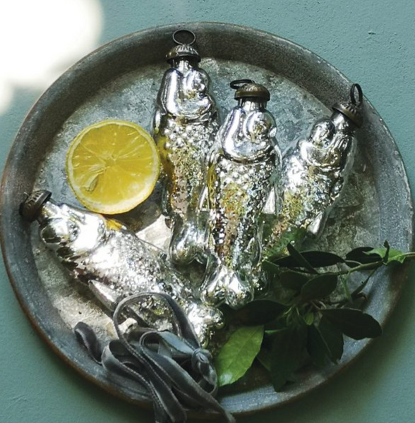Silver Glass Fish Decoration