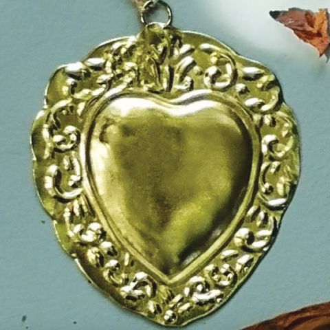 Folk Heart Mexicana Antique Gold