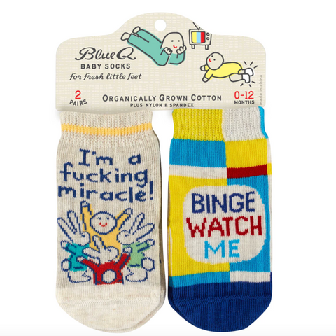 Blue Q Miracle / Binge Watch - Baby Socks