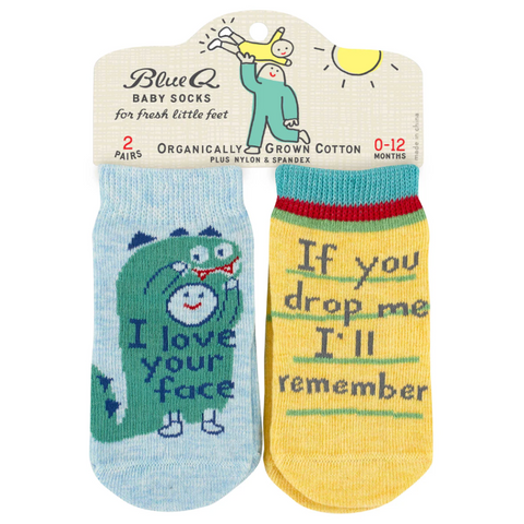 Blue Q Love Your Face - Baby Socks