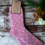 Jess & Lou Delightful Dots Ribbed Pink Socks