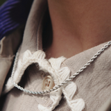 Nordic Muse - Silver Rope Twist Chain Necklace, Waterproof