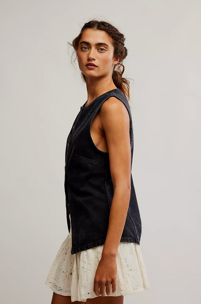 Free People Aimee Vest - Black