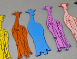 Giraffe Shaped Leather Bookmark - Orange