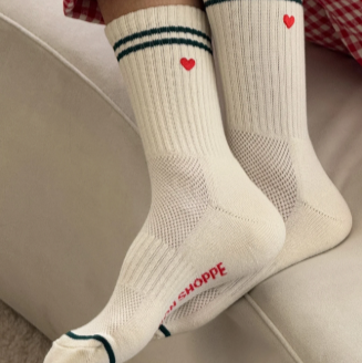 Le Bon Shoppe - Boyfriend Socks Parchment + Heart