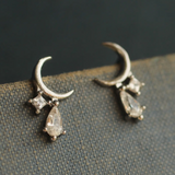 Silk Purse, Sows Ear Silver Moon Stud