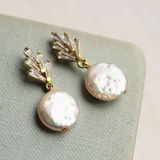 Silk Purse, Sows Ear Art Deco Crystal Pearl Earrings.