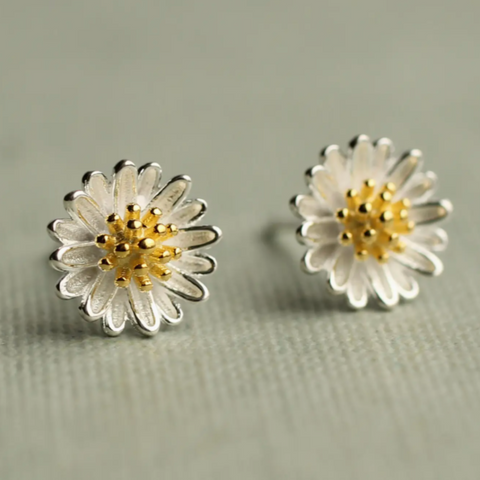Silk Purse, Sow's Ear Daisy Sterling Silver Stud Earrings