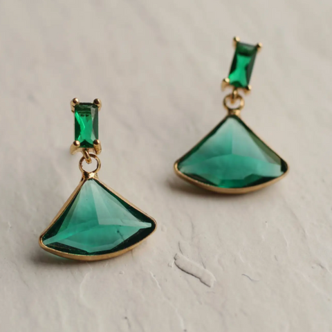 Silk Purse, Sow's Ear Vintage Jade Baguette Earrings