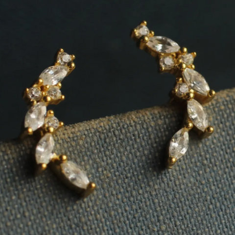 Silk Purse, Sow's Ear Laurel Wreath Leaf Stud Earrings