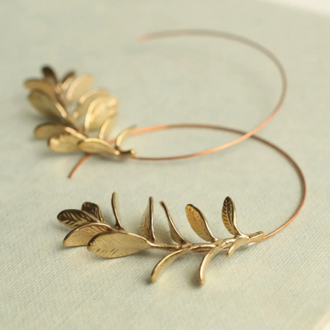 Silk Purse, Sow's Ear Botanical Leaf Hoops - Gold