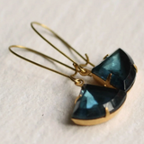 Silk Purse, Sows Ear French Navy Art Deco Earrings