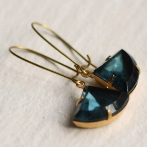 Silk Purse, Sow's Ear French Navy Art Deco Earrings